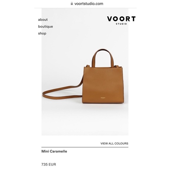 VOORT STUDIO Belgian Designer Mini Bag Sand Tan Purse Crossbody W Strap NEW $833 - Picture 6 of 16